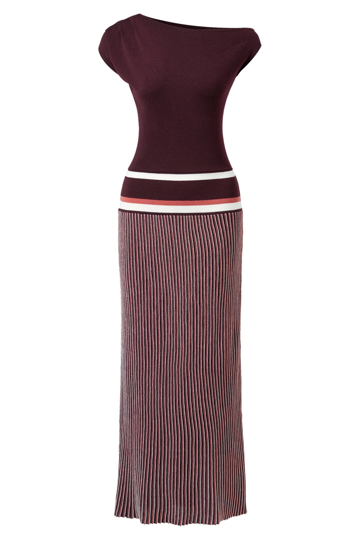 One-shoulder striped dress