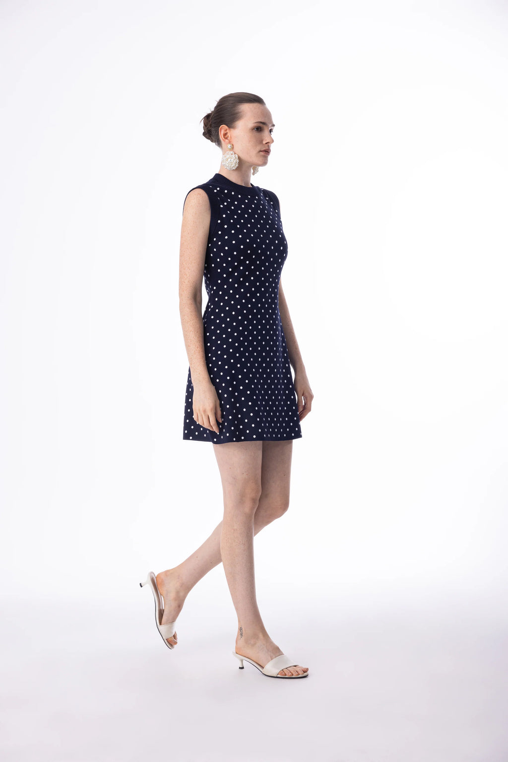 Polka dot knit dress