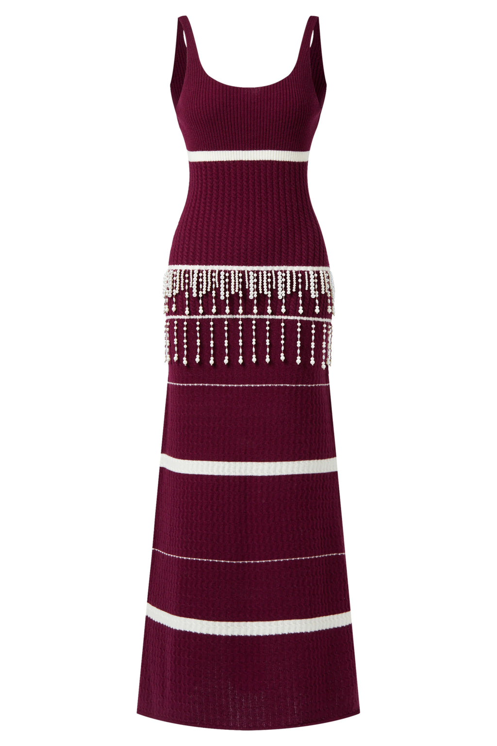 Pearl tassel wool dress