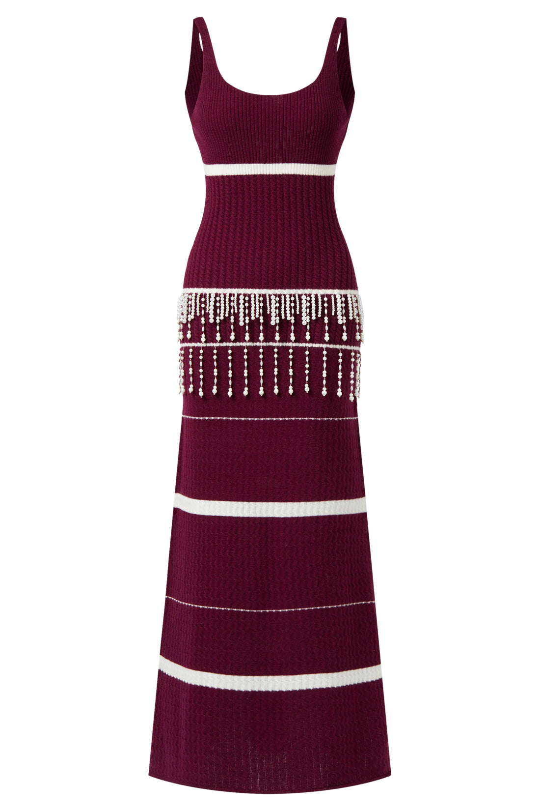 Pearl tassel wool dress