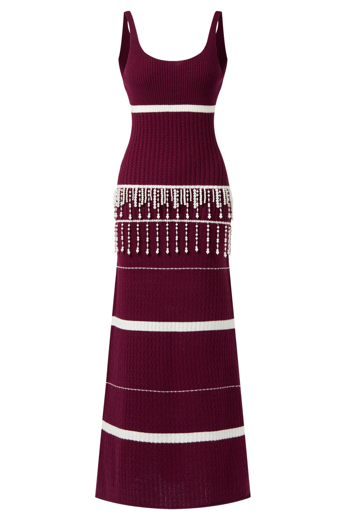 Pearl tassel wool dress