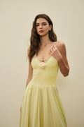 Spaghetti strap rosette dress