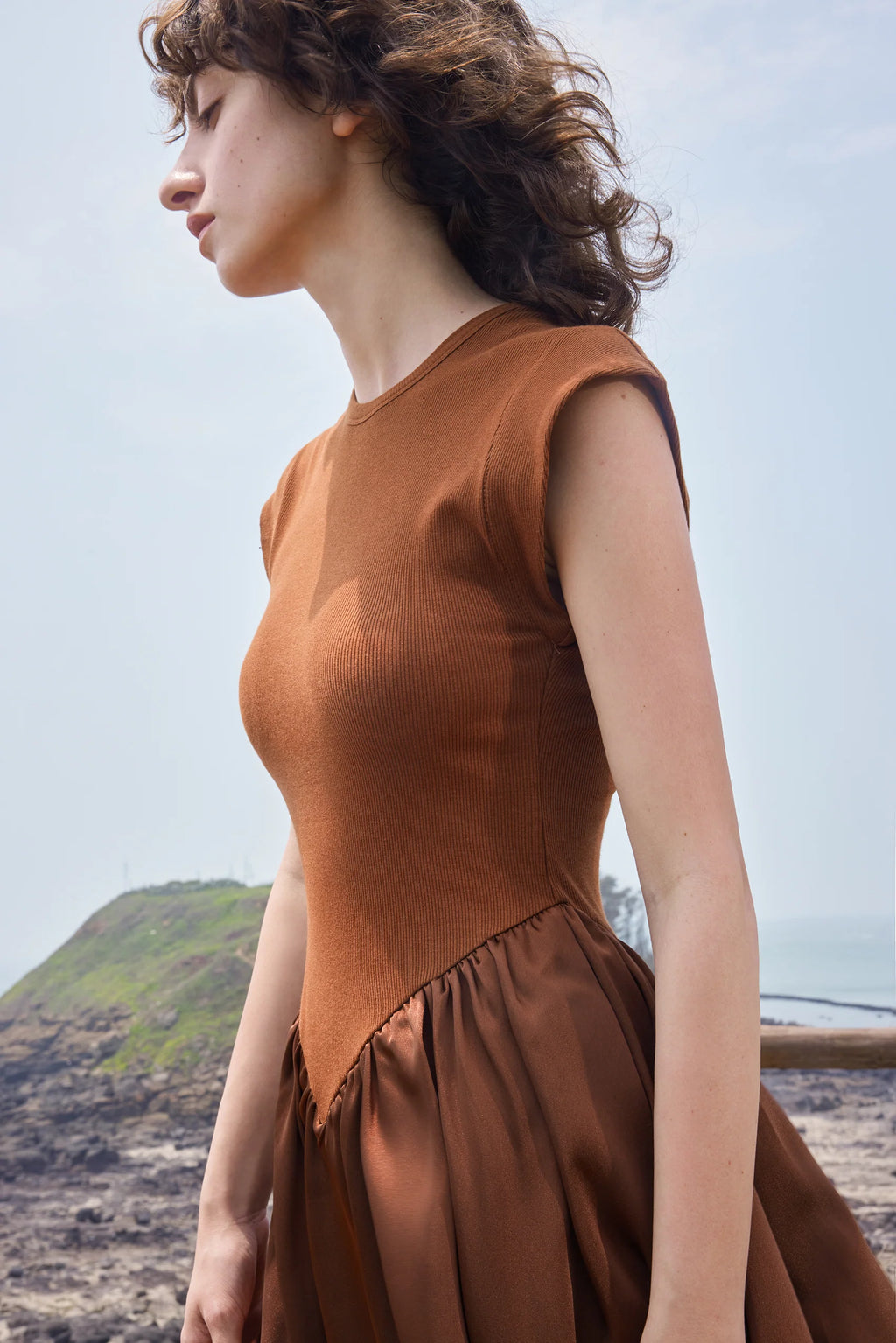 Patchwork cap sleeve maxi dress