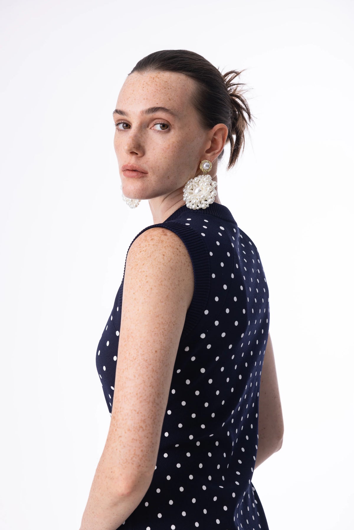 Polka dot knit dress