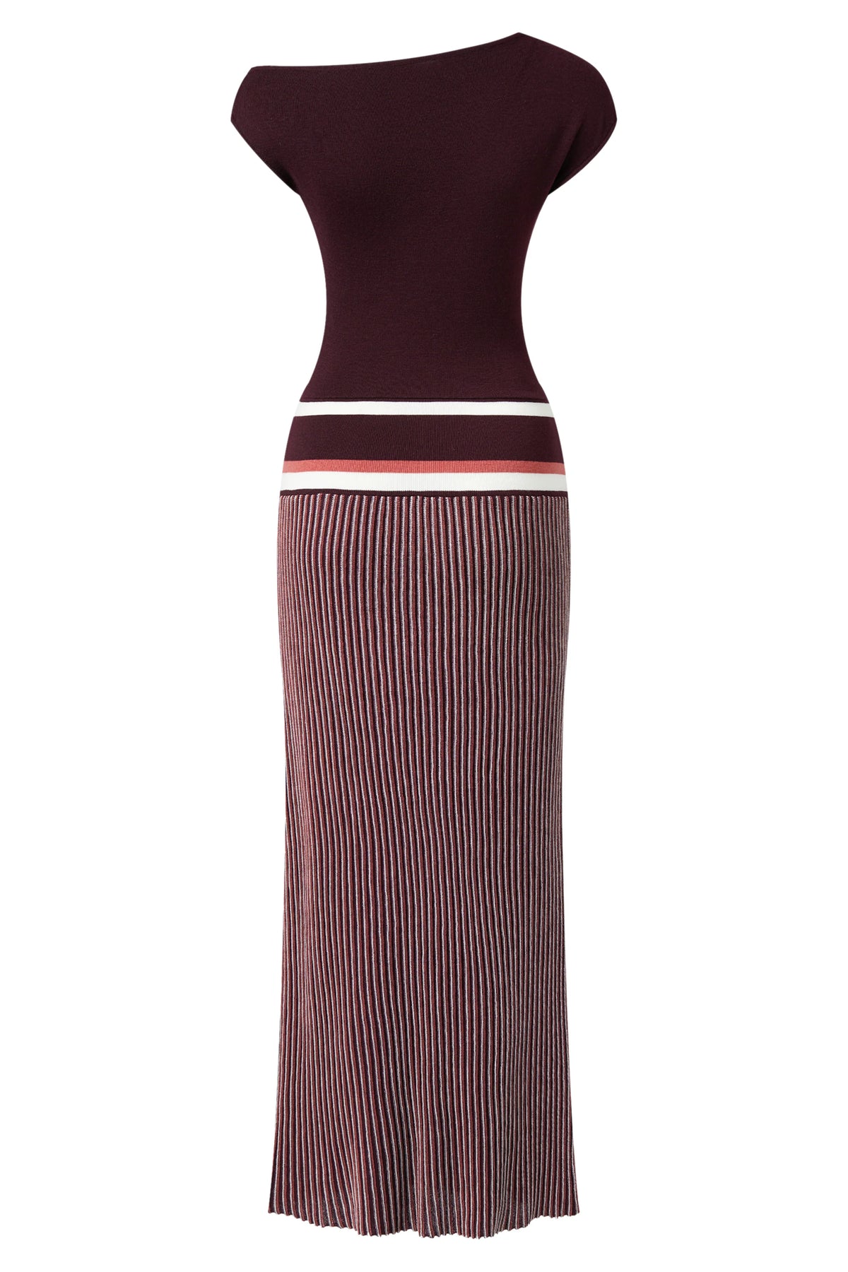 One-shoulder striped dress