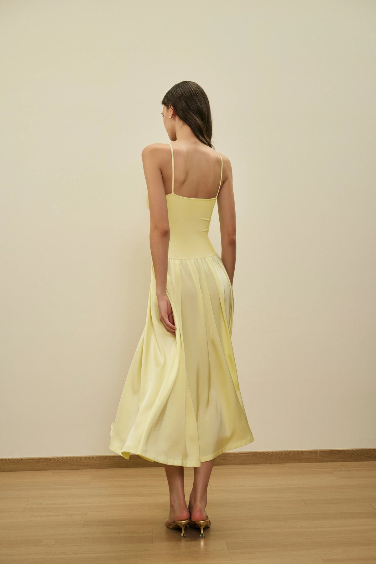 Spaghetti strap rosette dress